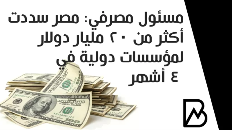 مسئول مصرفي: مصر سددت أكثر من 20 مليار دولار لمؤسسات دولية في 4 أشهر