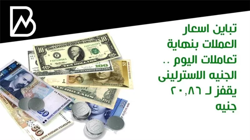 تباين اسعار العملات بنهاية تعاملات اليوم .. الجنيه الاسترلينى يقفز لـ 20.86 جنيه