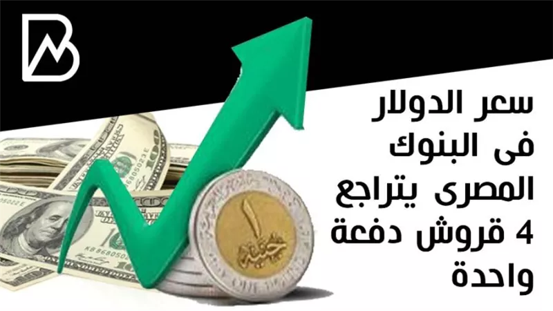 سعر الدولار فى البنوك المصرى يتراجع 4 قروش دفعة واحدة 