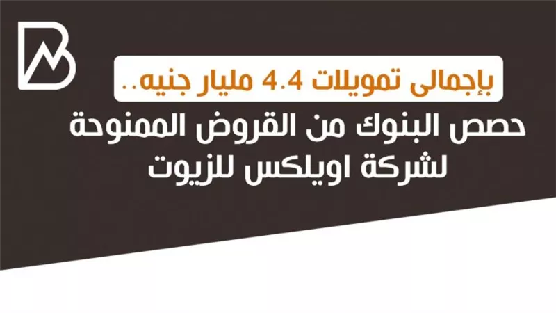 انفوجراف |  حصص البنوك المشاركة في تمويل الشركة الدولية لاستخلاص الزيوت المتعددة اويلكس