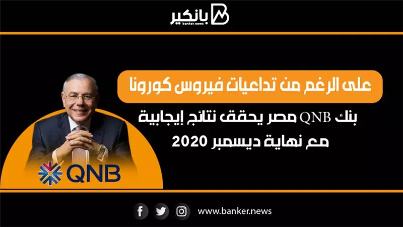 على الرغم من تداعيات فيروس كورونا  بنك QNB مصر يحقق نتائج إيجابية مع نهاية ديسمبر 2020