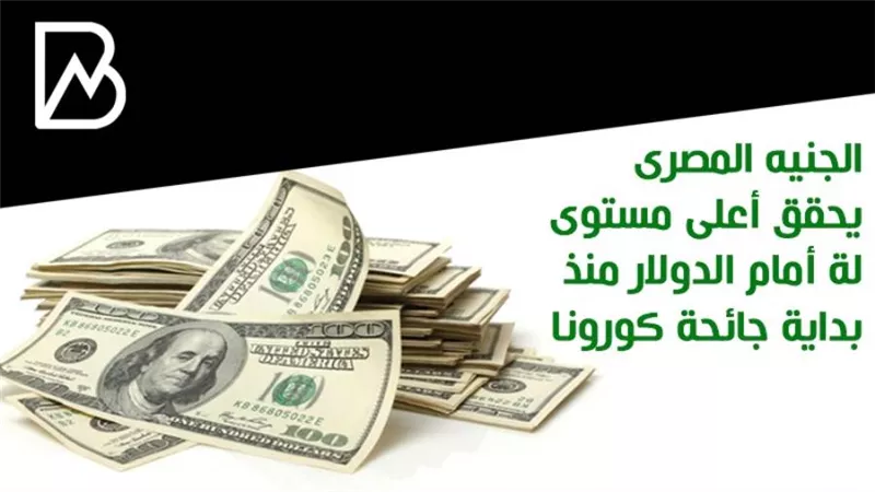 الجنيه المصرى يحقق أعلى مستوى لة أمام الدولار منذ بداية جائحة كورونا
