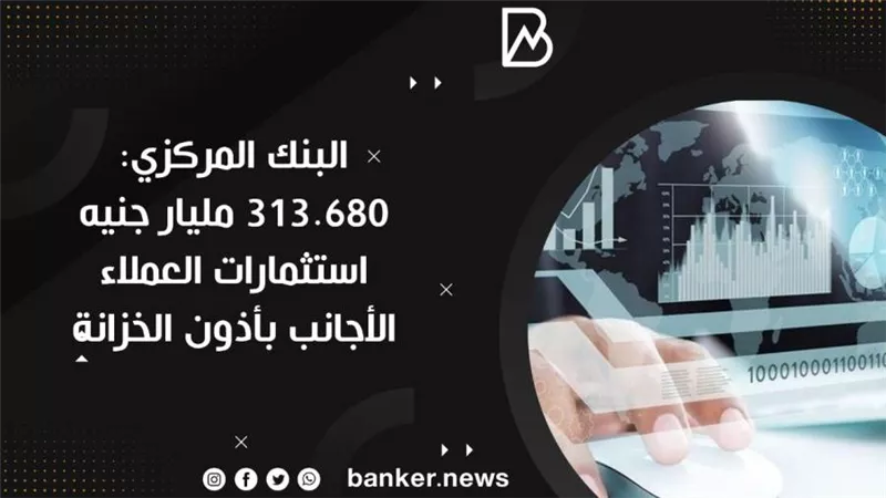 البنك المركزي: 313.680 مليار جنيه استثمارات العملاء الأجانب بأذون الخزانة