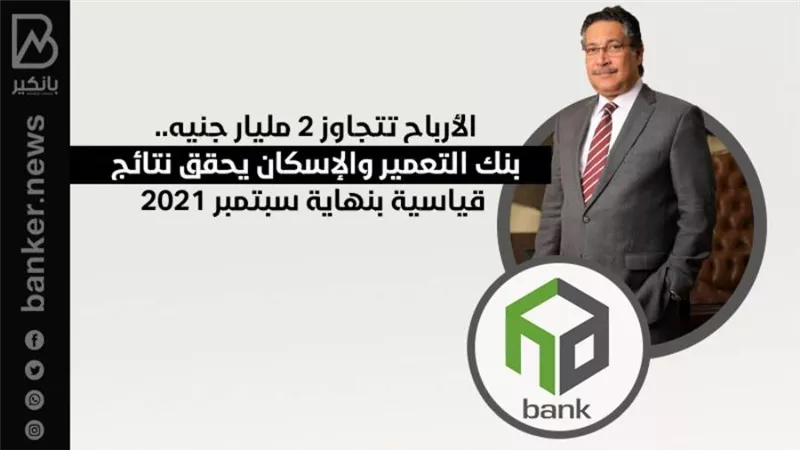 الأرباح تتجاوز 2 مليار جنيه.. بنك التعمير والإسكان يحقق نتائج قياسية بنهاية سبتمبر 2021