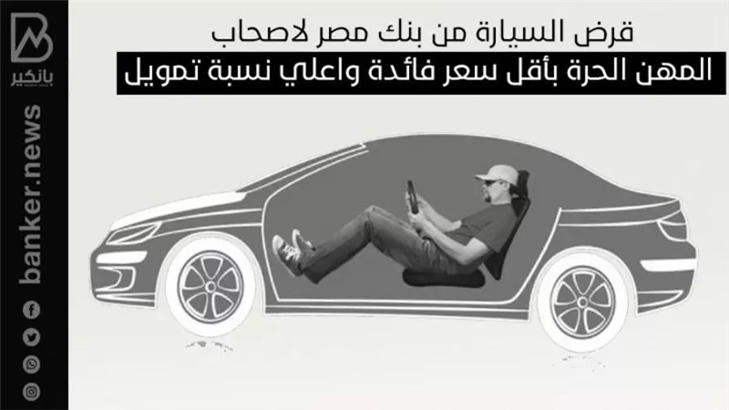 قرض السيارة من بنك مصر لاصحاب المهن الحرة بأقل سعر فائدة واعلي نسبة تمويل