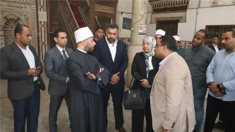 وزير الأوقاف يتفقد مسجد عبد الوهاب الشعراني لبدء أعمال التطوير الشامل