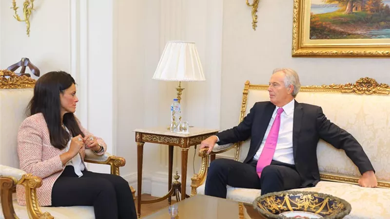 المشاط تبحث مع بلير دعم المنصة الوطنية للمشروعات الخضراء