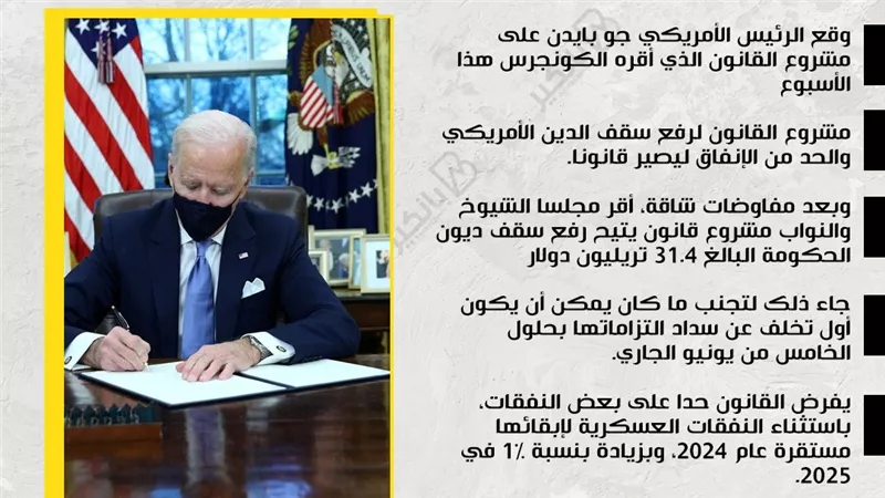 انتهت القصه.. جو بايدن يوقع على مشروع قانون سقف الدين