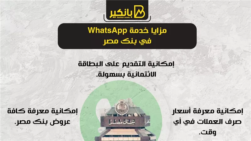 مزايا خدمة WhatsApp في بنك مصر