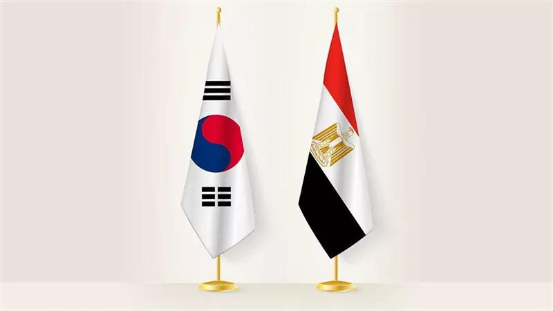 أعلام مصر وكوريا